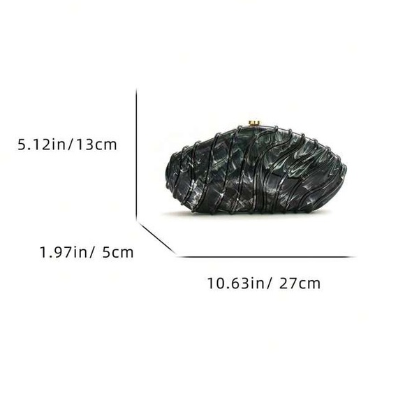 Textured irregular shape acrylic clutch purse - Picture 7 of 7